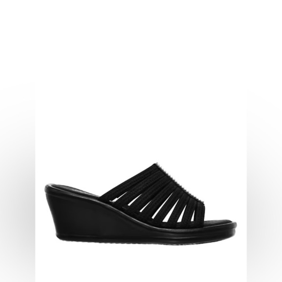 Skechers Cali Hot Shot Rumbler Rhinestone Wedge Sandals Memory Foam size 6 - Picture 3 of 5